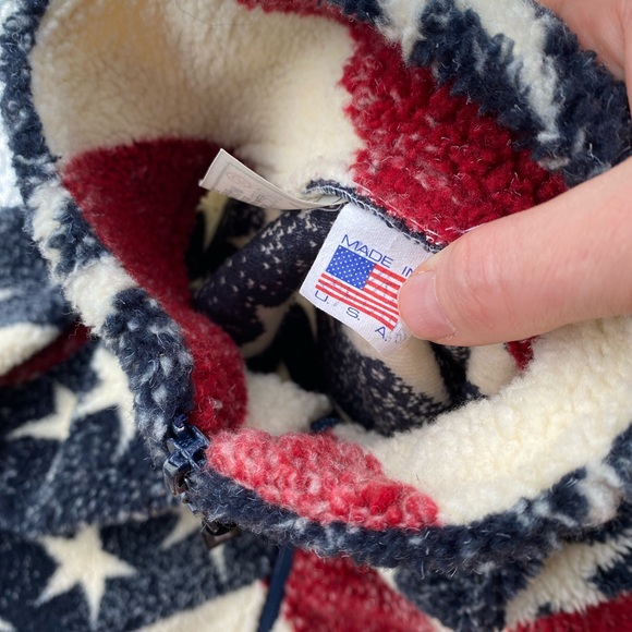 Rare black mountain American flag Sherpa jacket - Picture 7 of 13